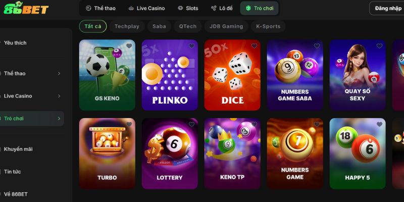 86BET – Nền Tảng Cá Cược Uy Tín, Nạp Rút Nhanh Chỉ 20 Giây 3 Sảnh xổ số hiện đại, giao diện tiện lợi